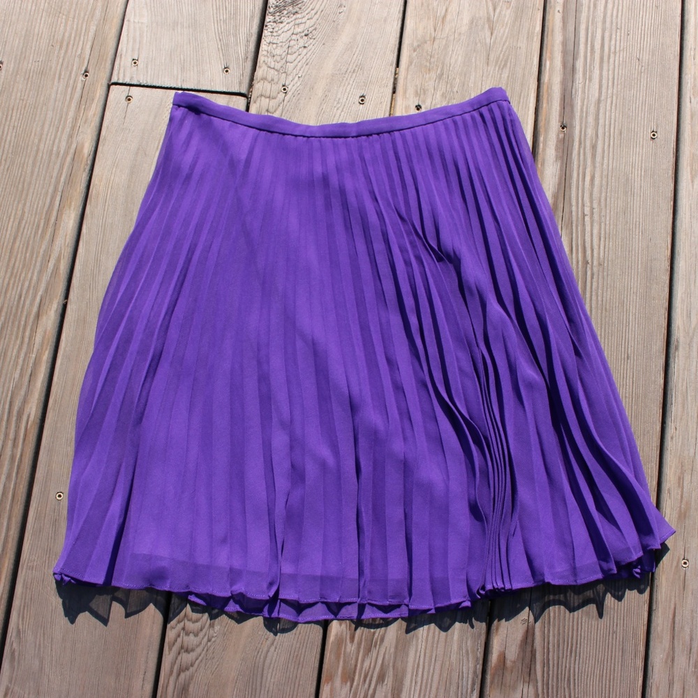 Halston Heritage Purple Pleated Skirt